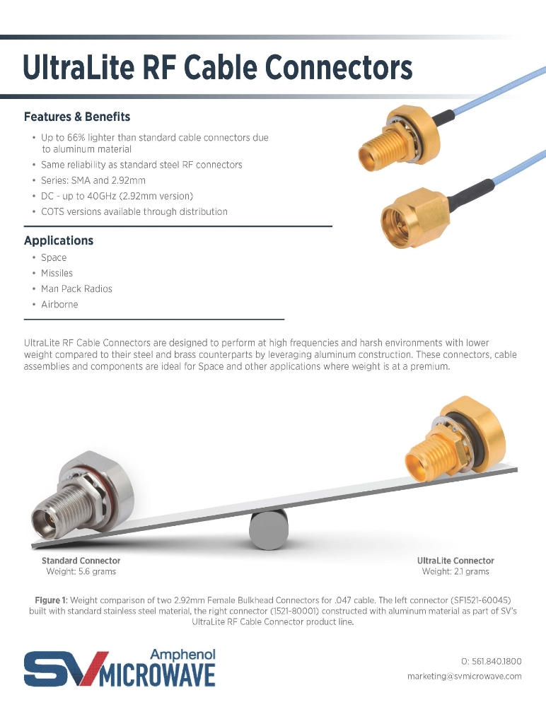 ultralite rf cable connectors application note